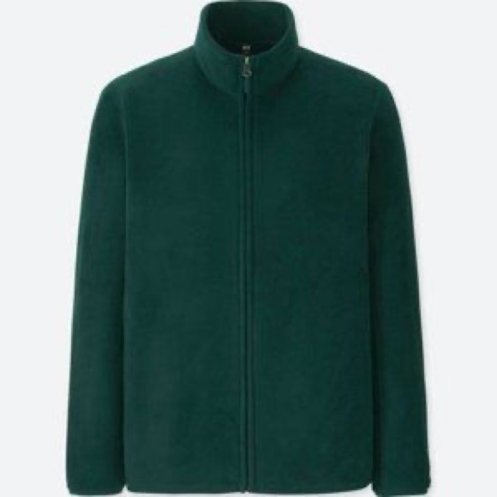 Uniqlo Green Fleece full quarter zip-up jacket